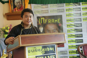 Kalsang Jigme, founder of InFrame adressing the audience.